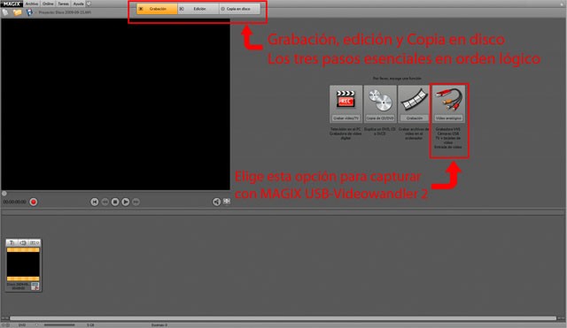 Interfaz de captura en Films en DVD 8