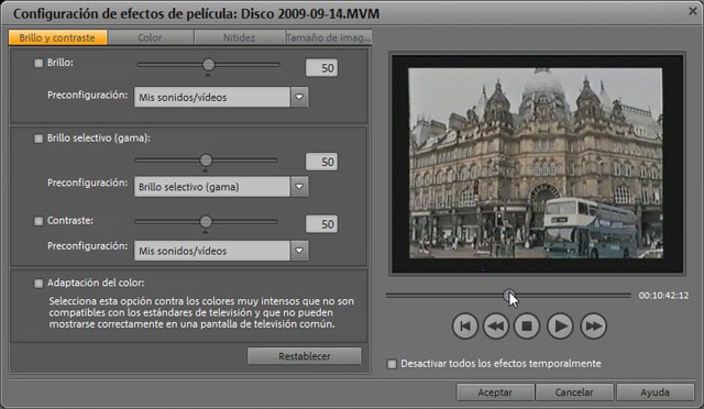 Ajuste de brillo y contraste en Films en DVD 8