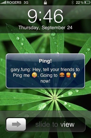 Ping id. Ping экран телефона.