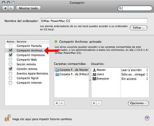 Melodrama agenda Aniquilar Compartiendo archivos en Mac OS X – Faq-mac