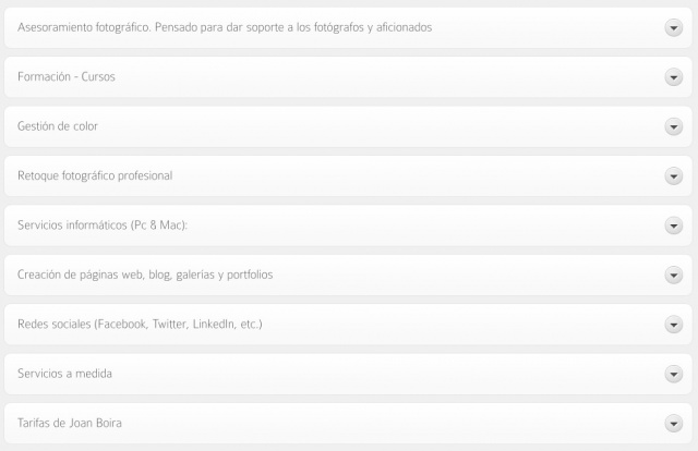 Muestra de los servicios que ofrezco en mi web
