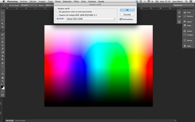 “Adobe RGB (1998)” asignado al Rainbow Granger