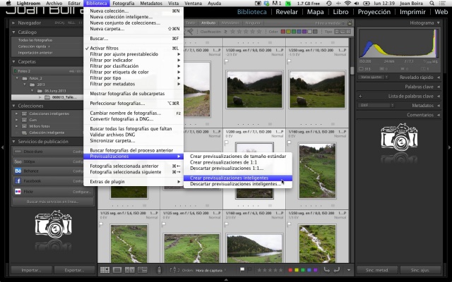Creación de previsualizaciones inteligentes en Lightroom 5