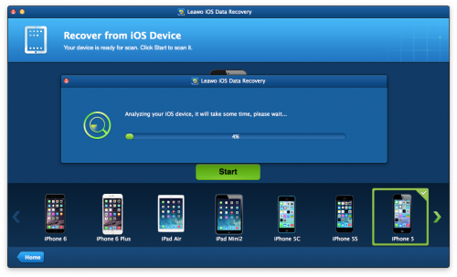 iOS Data Recovery Escaneo
